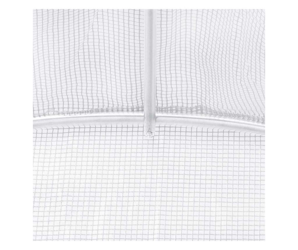 Оранжерия със стоманена рамка, бяла, 120 m², 24x5x2,3 m - 9