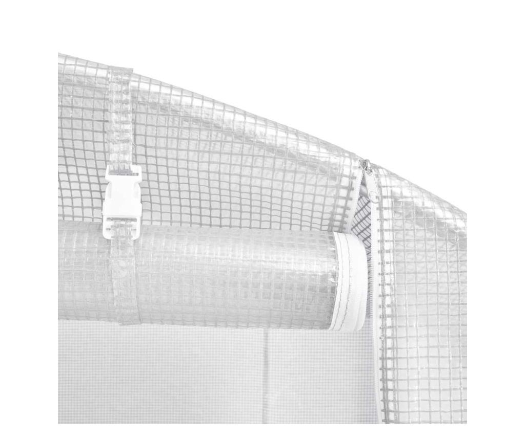 Оранжерия със стоманена рамка, бяла, 120 m², 24x5x2,3 m - 11