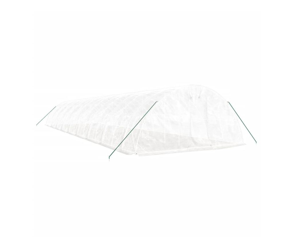 Оранжерия с метална рамка, бяла, 90 кв.м, 18x5x2,3 м - 3