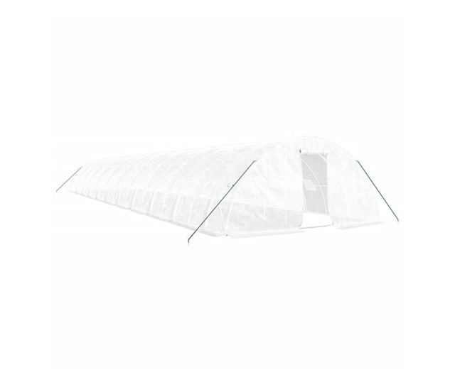 Оранжерия със стоманена рамка, бяла, 110 m², 22x5x2,3 m