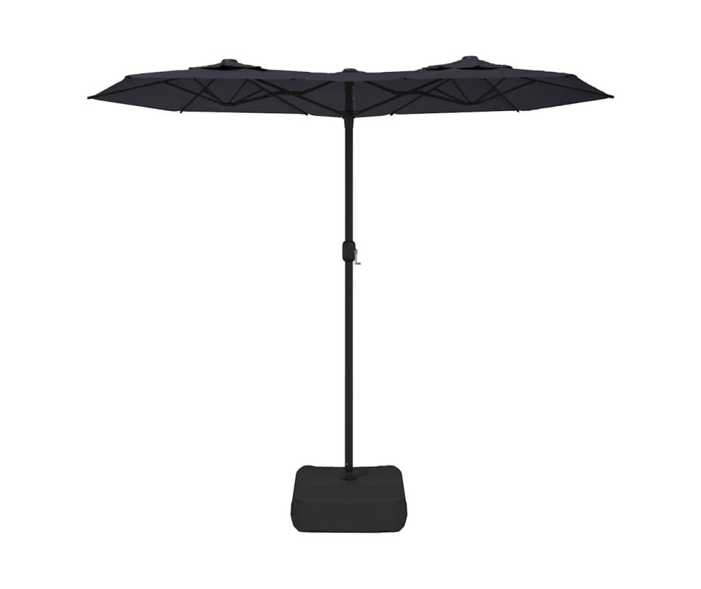 Двоен LED чадър, черен, 316x240 см - 4