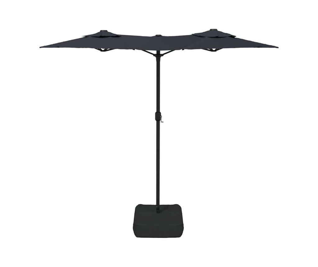 Двоен LED чадър, черен, 316x240 см - 5