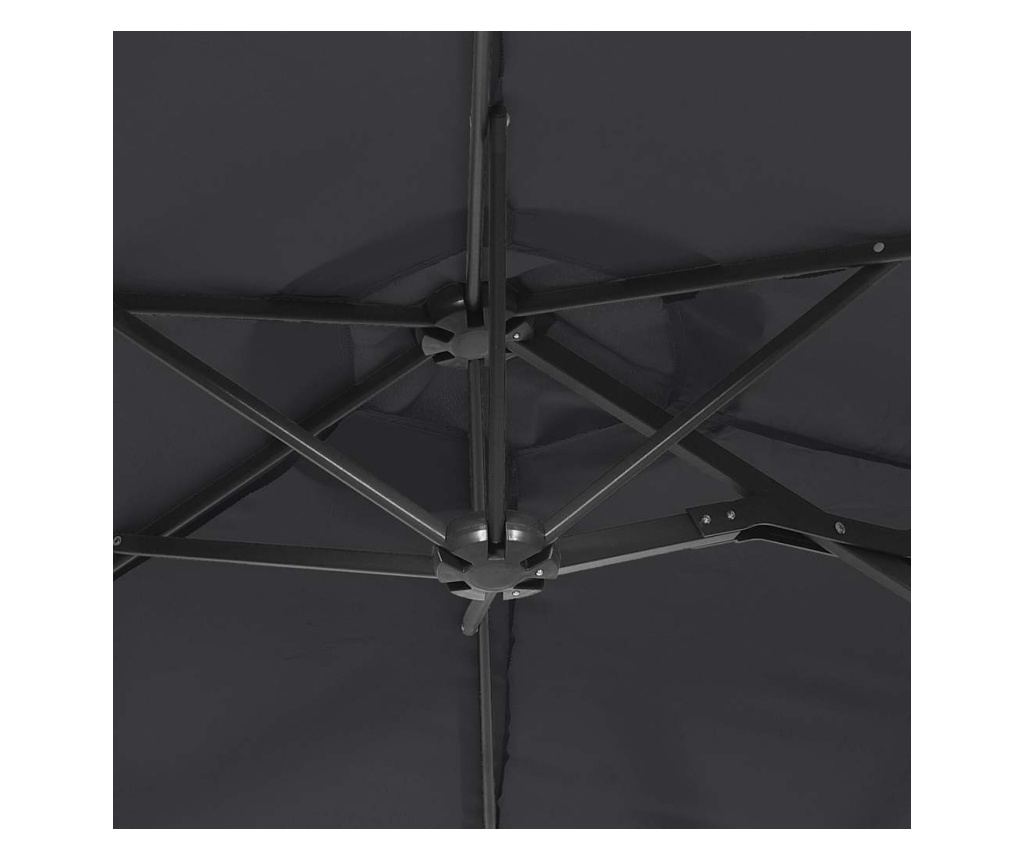 Двоен LED чадър, черен, 316x240 см - 8