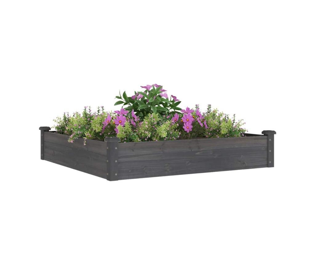 Повдигната градинска леха с грижа 120x120x25 см от дървесина от смърч - 3