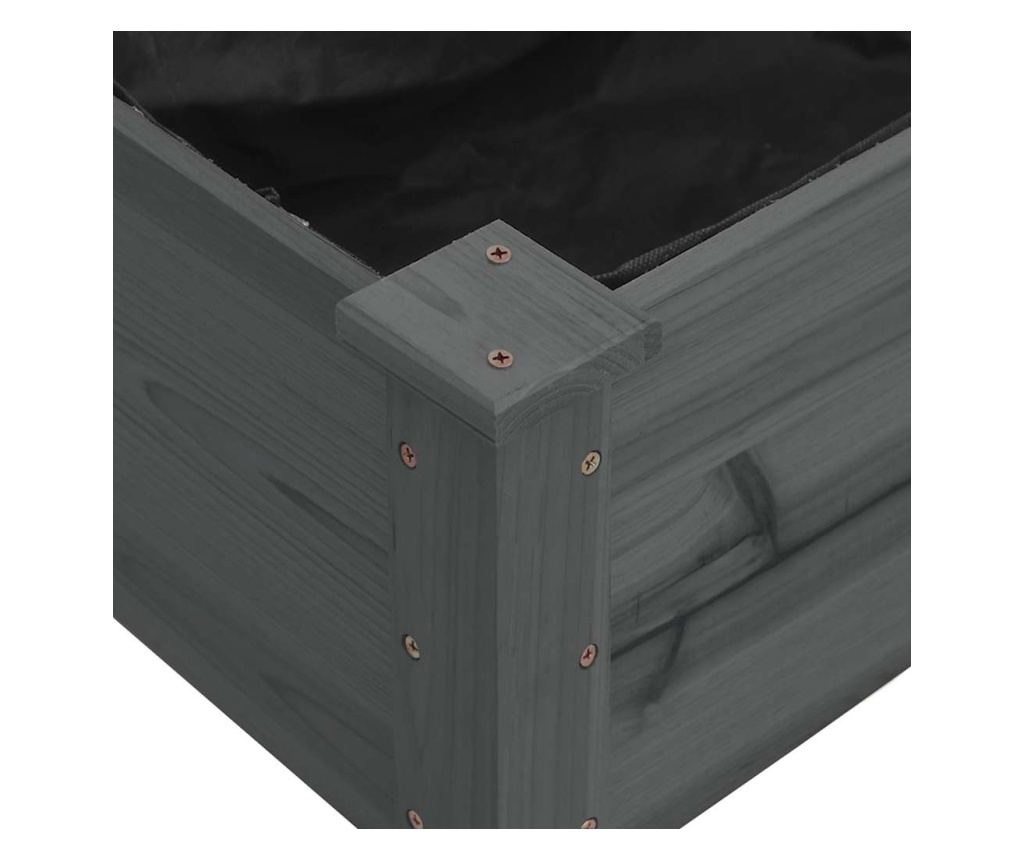 Повдигната градинска леха с грижа 120x120x25 см от дървесина от смърч - 7