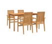 Комплект градински мебели, масивна тикова дървесина, 5 части thumbnail 2