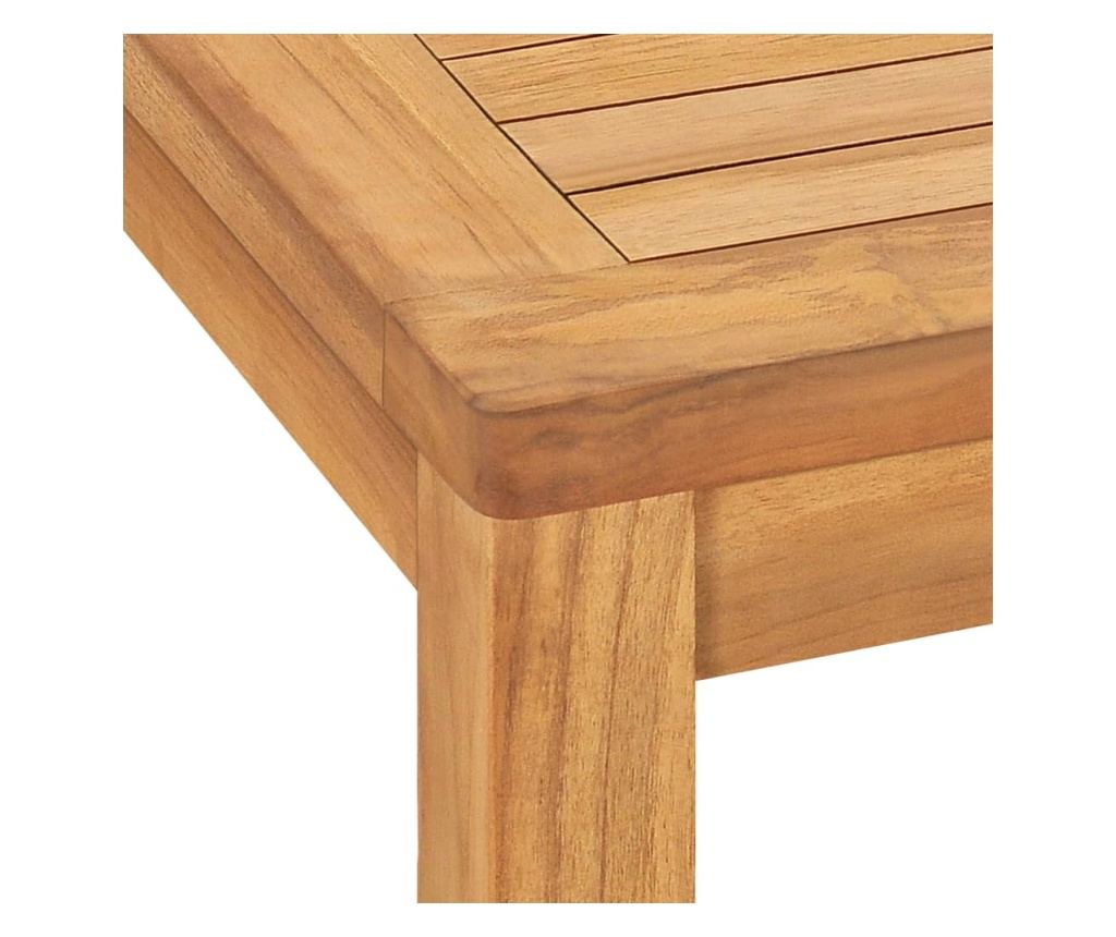 Комплект градински мебели, масивна тикова дървесина, 5 части - 10