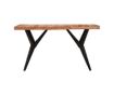 Кухненска маса, черна, 140x70x76 см, масивна дървесина от акация