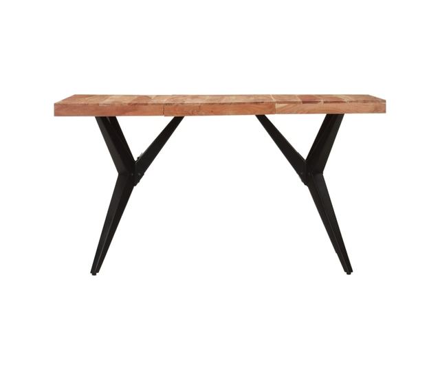 Кухненска маса, черна, 140x70x76 см, масивна дървесина от акация