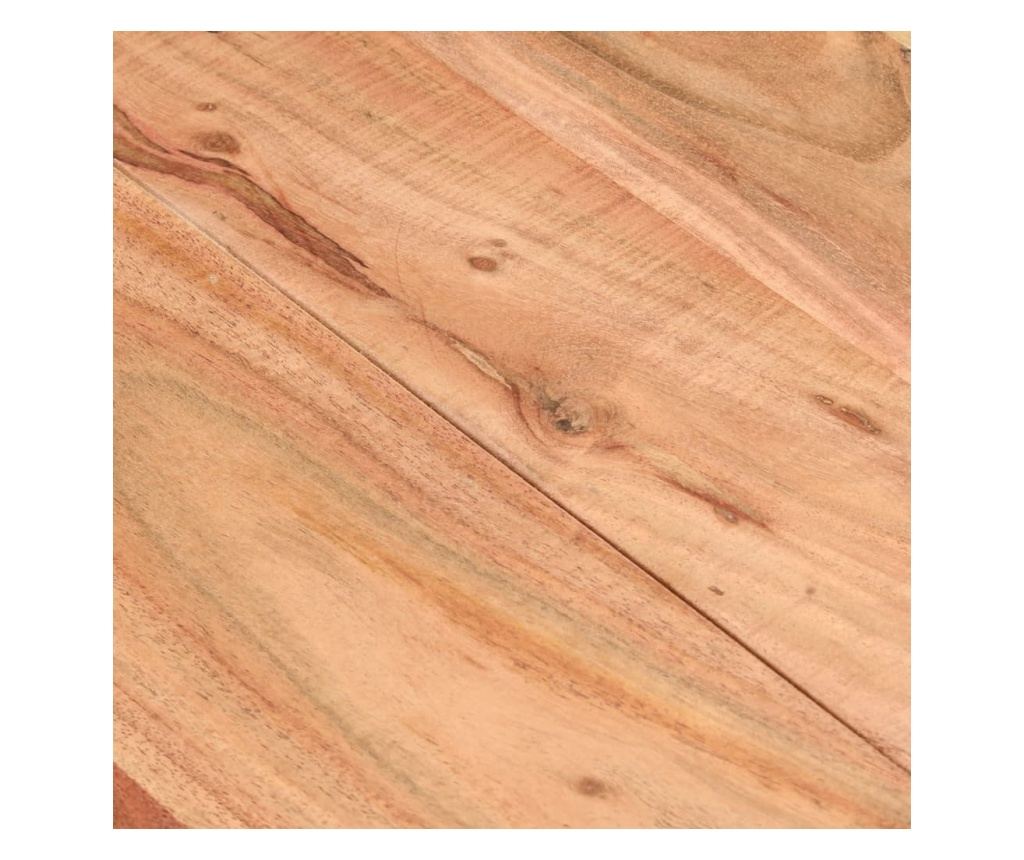 Τραπέζι κουζίνας, μαύρο, 140x70x76 εκ., μασίφ ξύλο ακακίας - 6