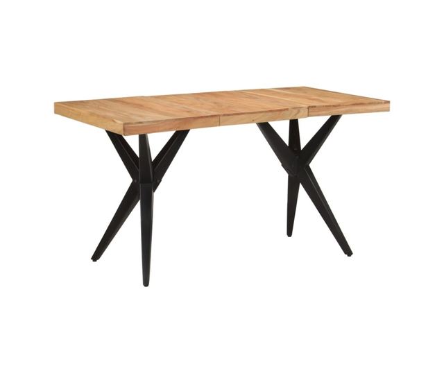 Кухненска маса, черна, 140x70x76 см, масивна дървесина от акация