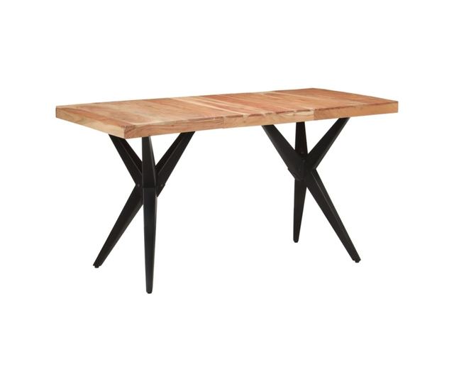 Кухненска маса, черна, 140x70x76 см, масивна дървесина от акация