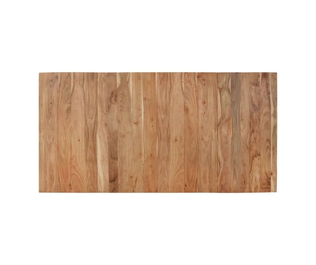 Трапезна маса, черна, 180x90x77 см, масивна дървесина акация - 4