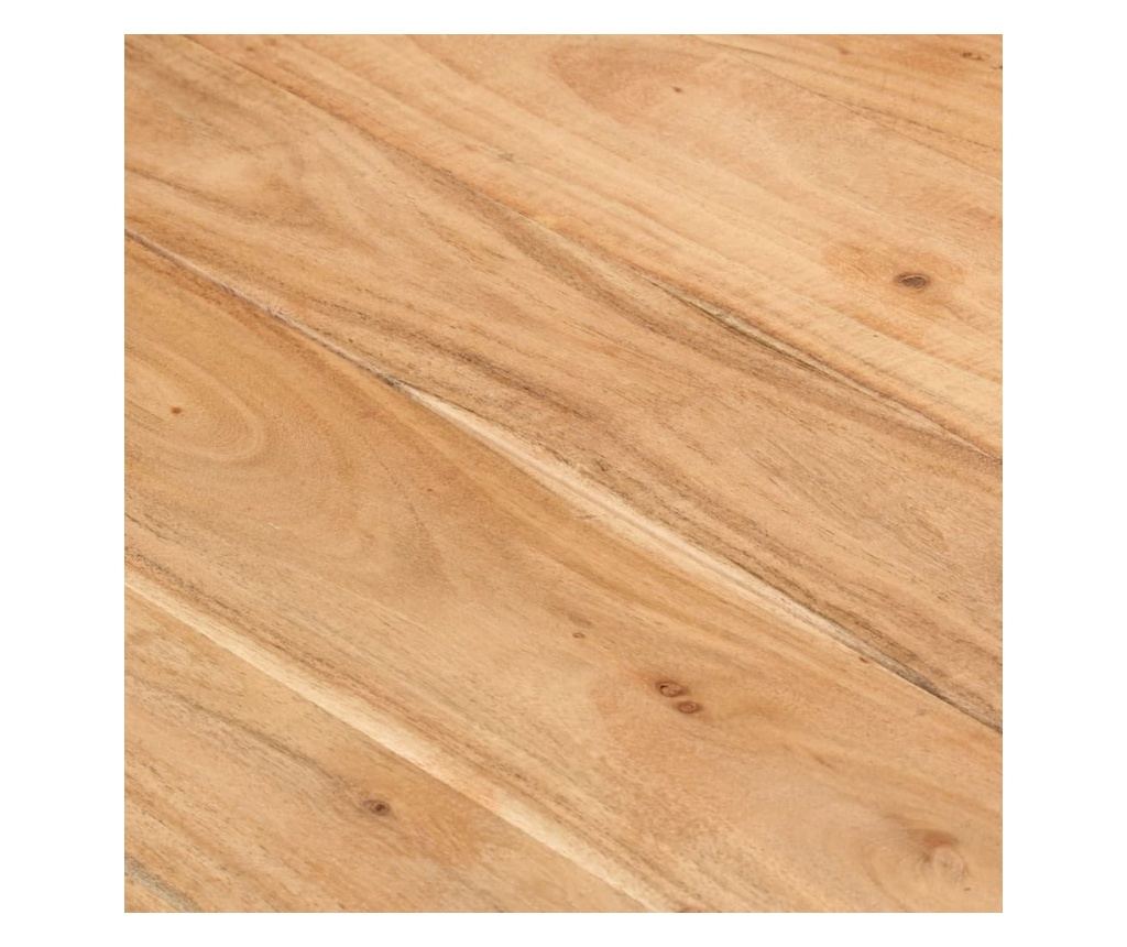 Трапезна маса, черна, 180x90x77 см, масивна дървесина акация - 6