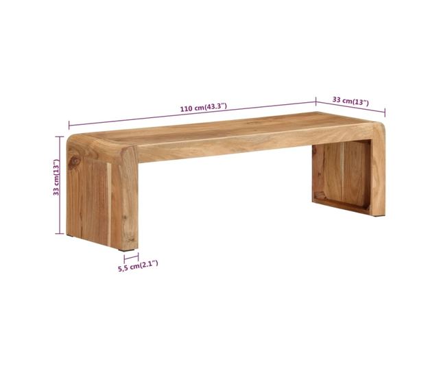 ТВ шкаф, 110x33x33 см, масивна дървесина акация