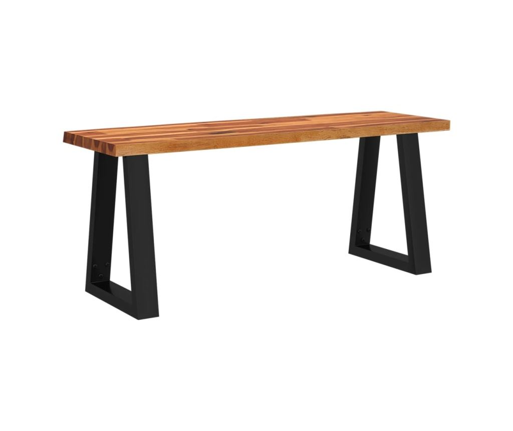 Bancă cu margini naturale 110 cm, lemn masiv de acacia - 2