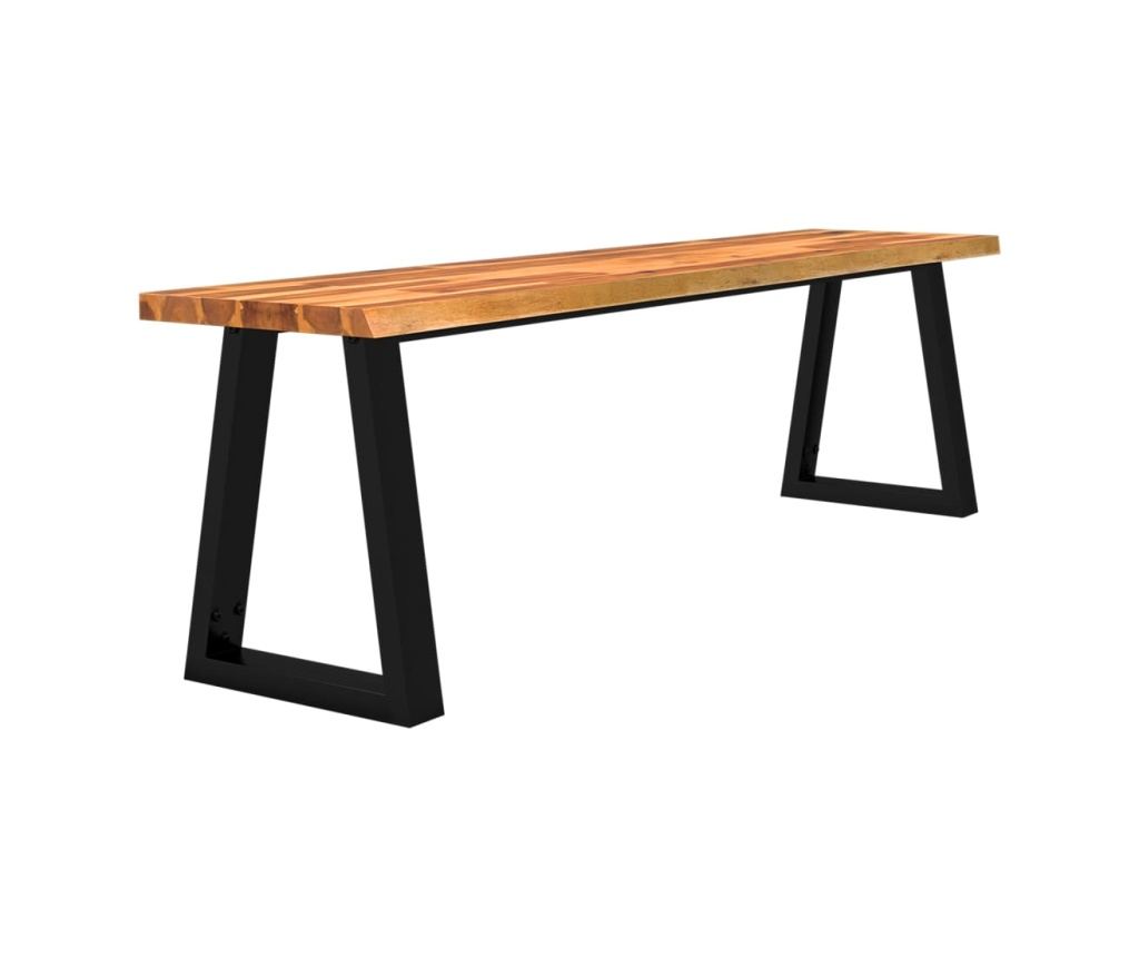 Klupa s prirodnim rubovima 160 cm, masivno drvo akacije - 3