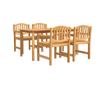 Комплект градински мебели, масивна тикова дървесина, 5 части thumbnail 2