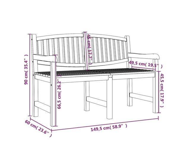 Градински комплект, Масивно тиково дърво, 5 части