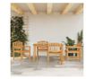 Градински комплект маса, масивно тиково дърво, 5 части thumbnail 1