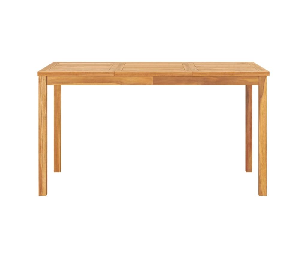 Градински комплект маса, масивно тиково дърво, 5 части - 9