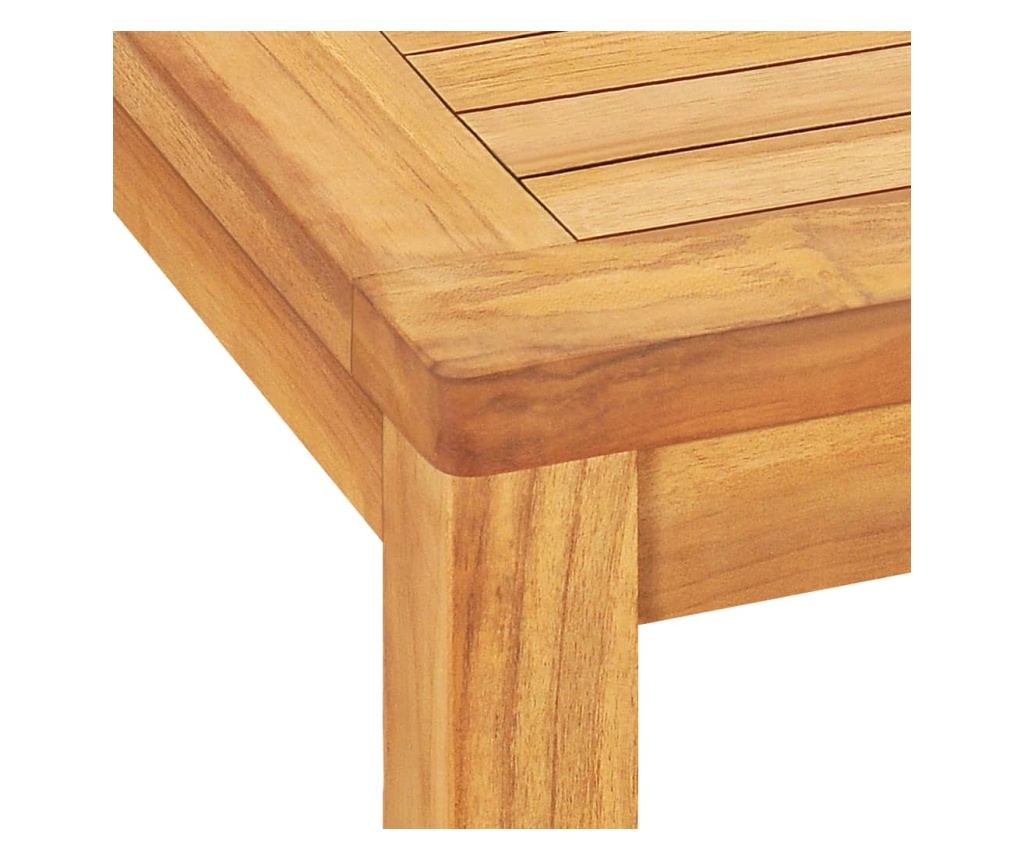 Градински комплект маса, масивно тиково дърво, 5 части - 10