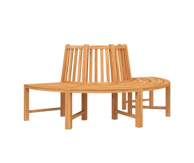 Полукръгли пейки за дърво, Ø201 см, масивно тиково дърво