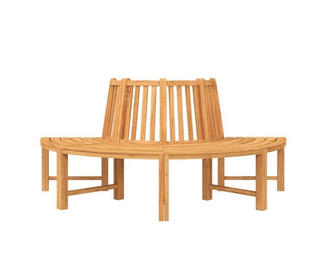 Полукръгли пейки за дърво, Ø201 см, масивно тиково дърво