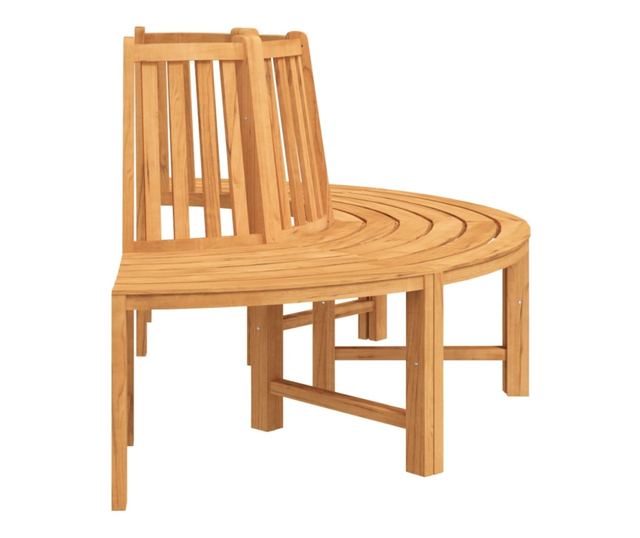 Полукръгли пейки за дърво, Ø201 см, масивно тиково дърво