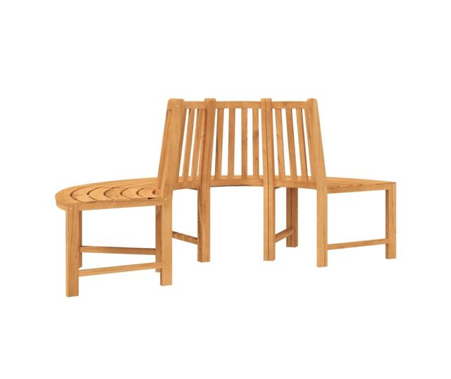 Полукръгли пейки за дърво, Ø201 см, масивно тиково дърво