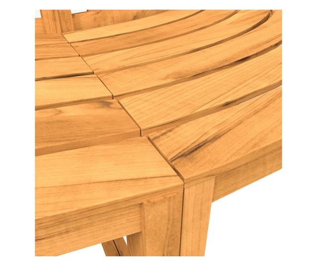 Полукръгли пейки за дърво, Ø201 см, масивно тиково дърво