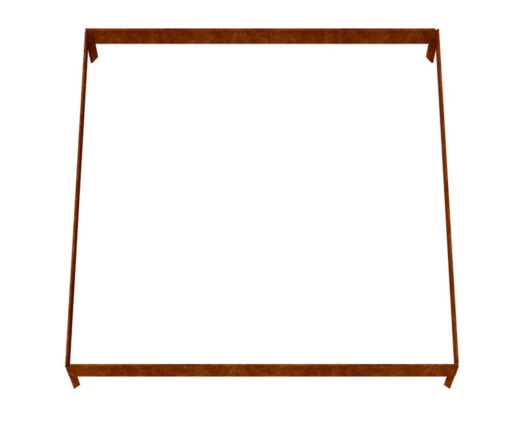 Повдигната градинска леха, 100x100x18.5 см, Кортенова стомана - 5