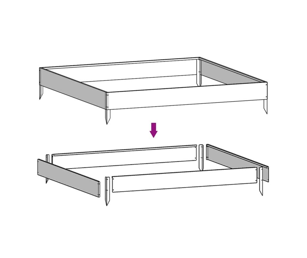 Повдигната градинска леха, 100x100x18.5 см, Кортенова стомана - 6