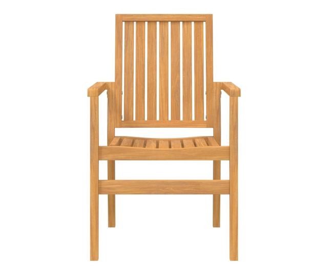 Градински комплект маса, масивно тиково дърво, 5 части