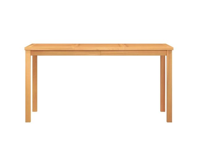 Градински комплект маса, масивно тиково дърво, 5 части