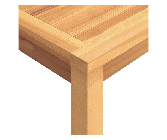 Градински комплект маса, масивно тиково дърво, 5 части