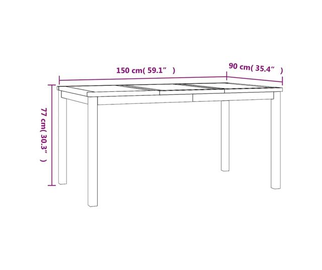 Градински комплект маса, масивно тиково дърво, 5 части
