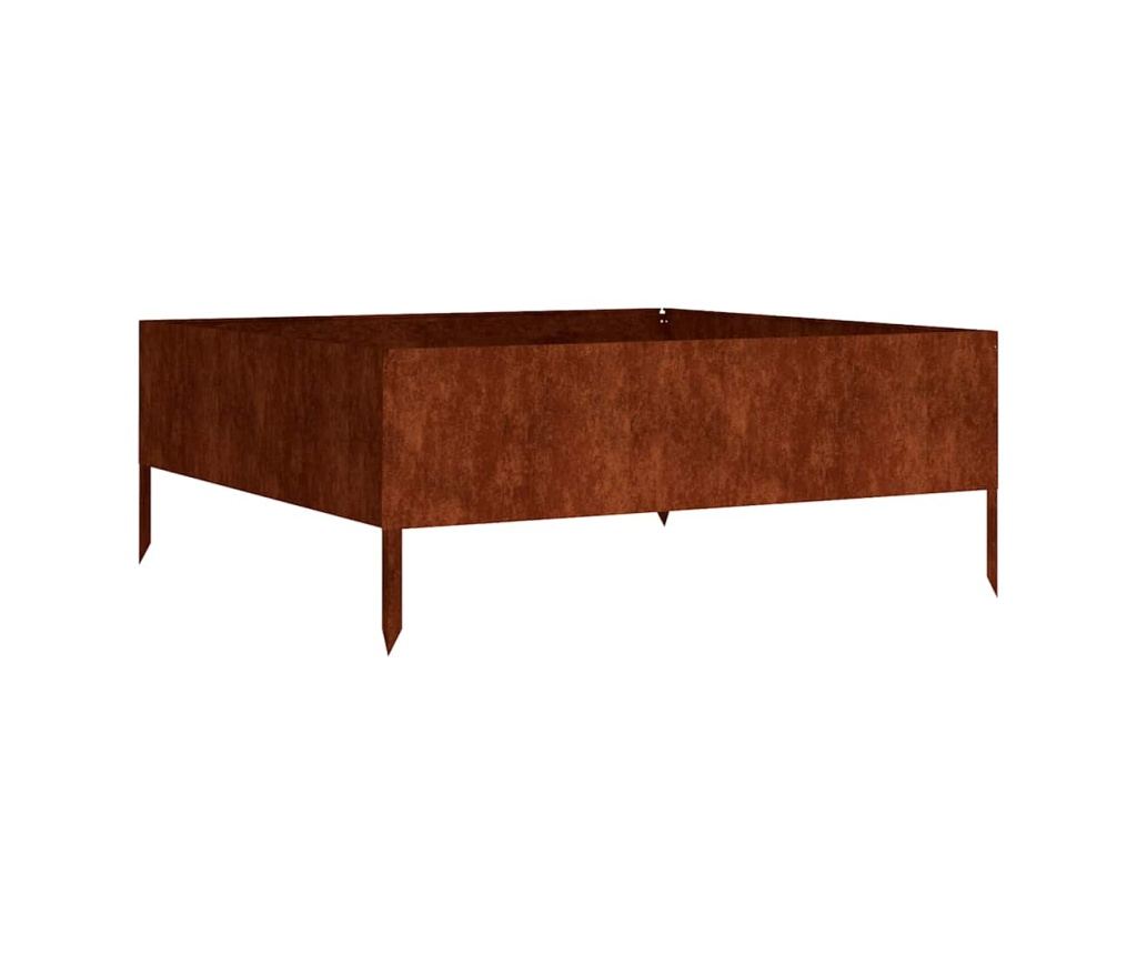 Gredica za vrt, 100x100x41 cm, jeklo Corten - 2