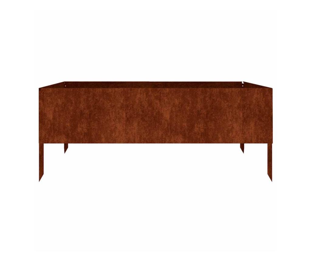 Gredica za vrt, 100x100x41 cm, jeklo Corten - 3