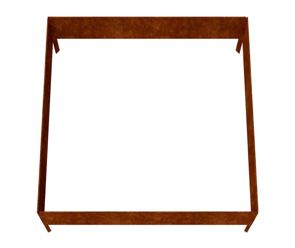 Gredica za vrt, 100x100x41 cm, jeklo Corten - 5
