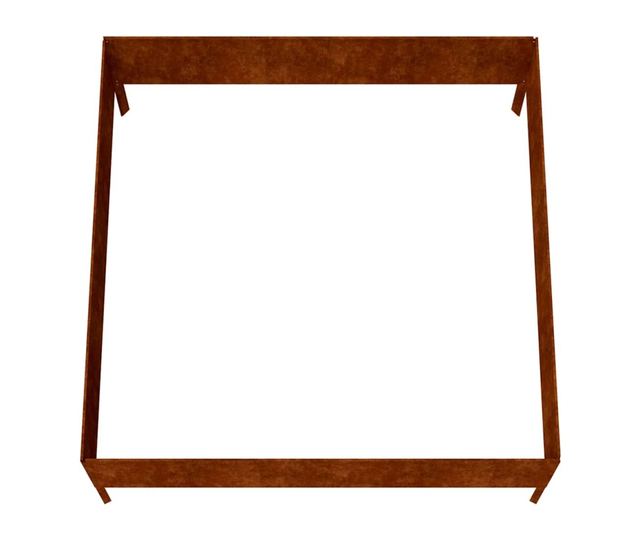 Повдигната градинска леха, 100x100x41 см, Кортенова стомана