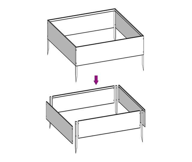 Повдигната градинска леха, 100x100x41 см, Кортенова стомана