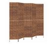 5-панелен преграда за стая кафяв 205x180 см водна хиацинт thumbnail 2