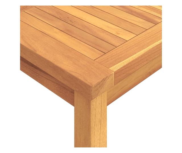 Градински комплект маса, масивно тиково дърво, 5 части