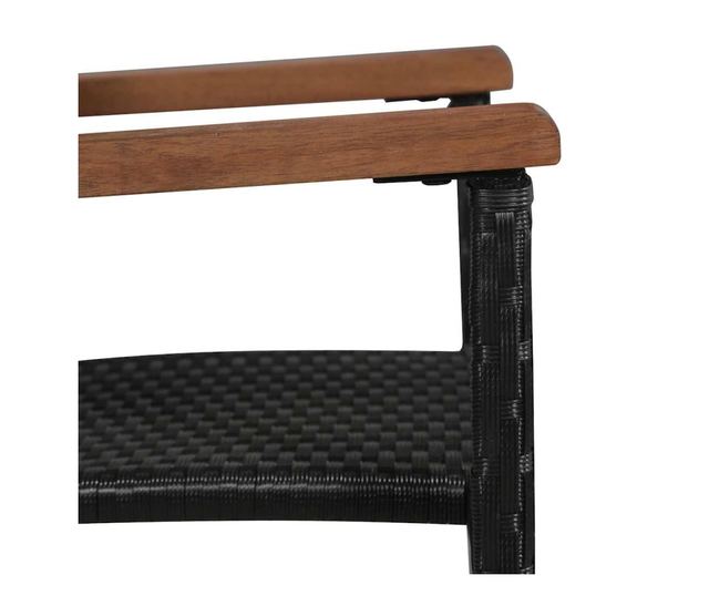 Градински комплект мебели, 5 части, Черен, Полиратан