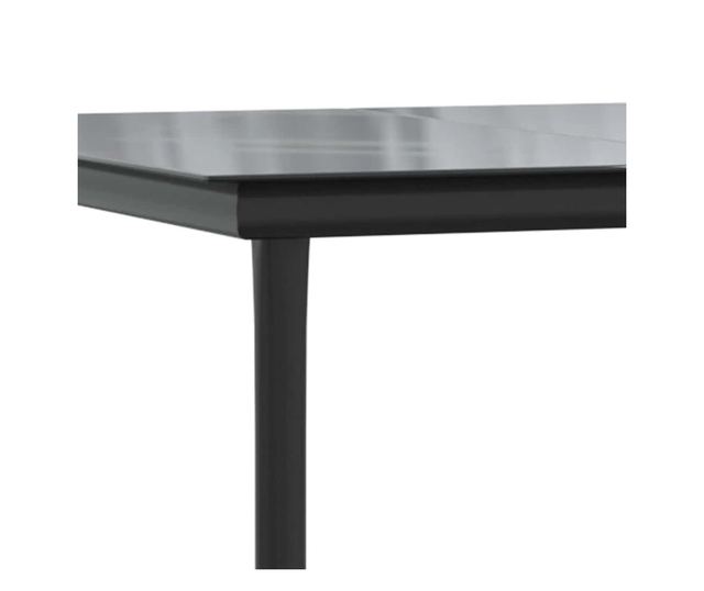 Градински комплект мебели, 5 части, Черен, Полиратан