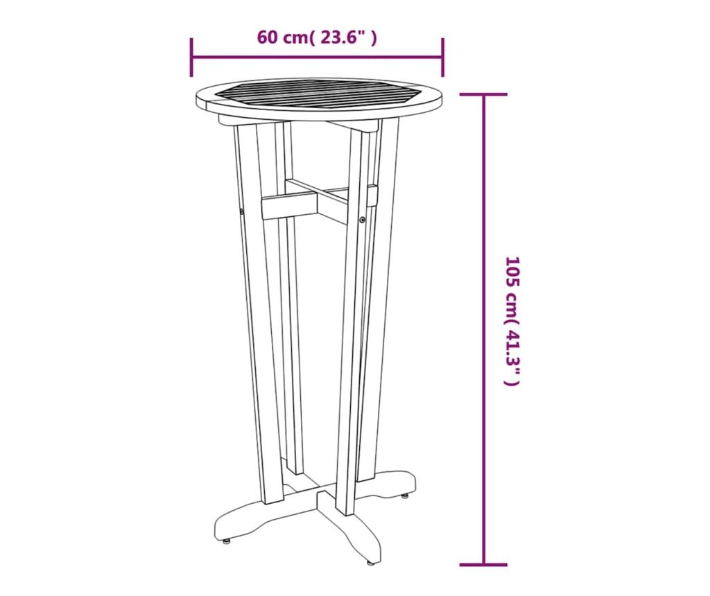 Градински комплект мебели, 5 части, масивна акациева дървесина - 10