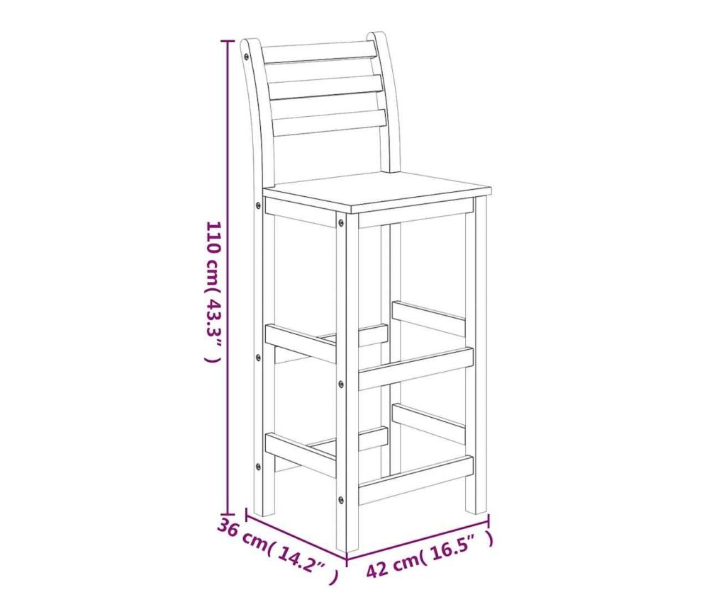 Градински комплект мебели, 5 части, масивна акациева дървесина - 11