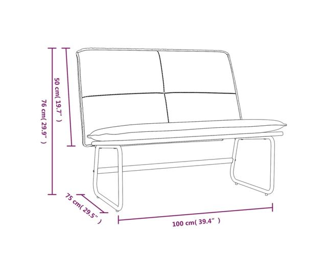 Диван, бордо, 100x75x76 см, еко кожа