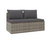 Градински диван за двама със сиви възглавници, полиратан thumbnail 2